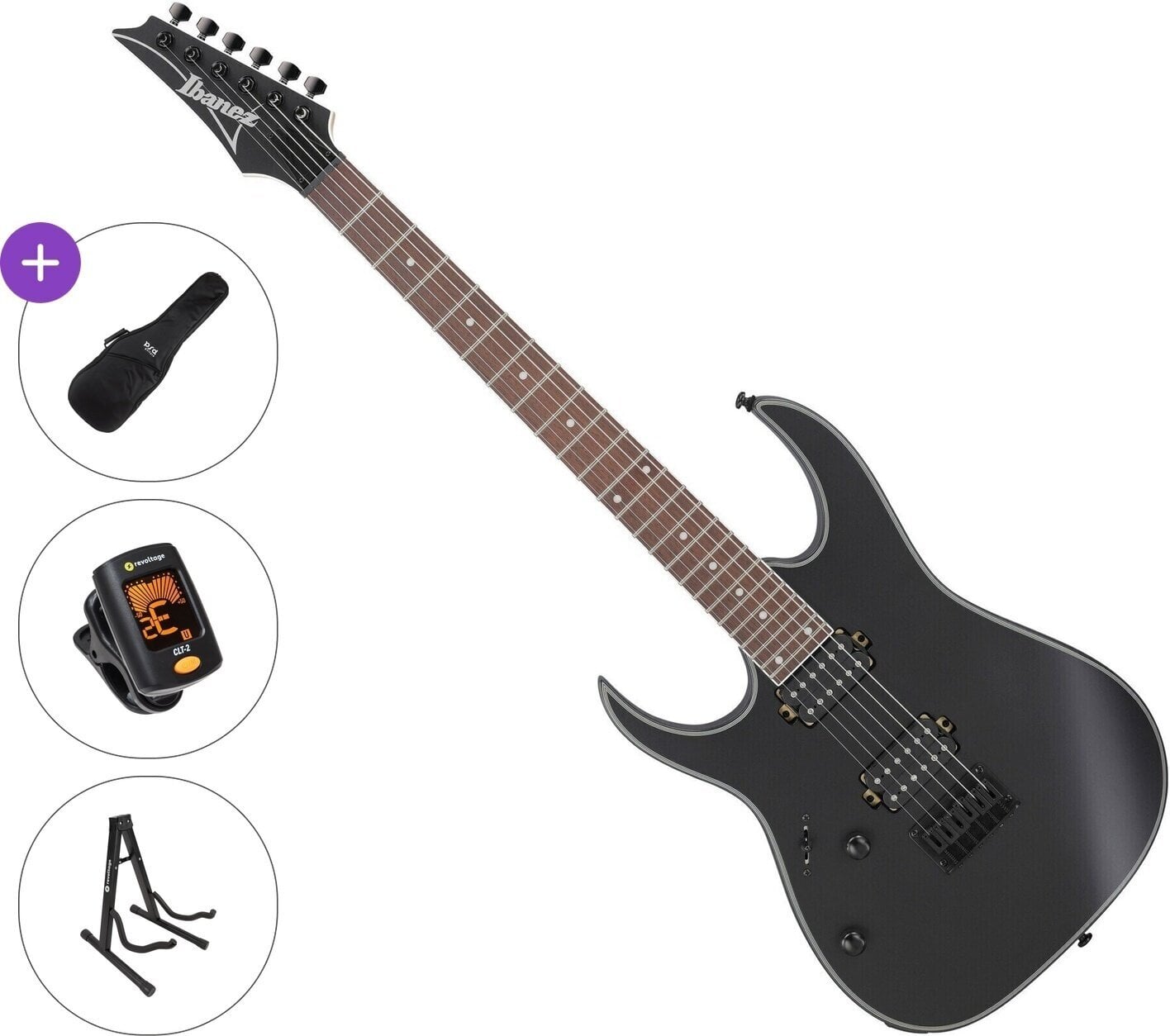 Elektriskā ģitāra Ibanez RG421EXL Basic SET Black Flat Elektriskā ģitāra