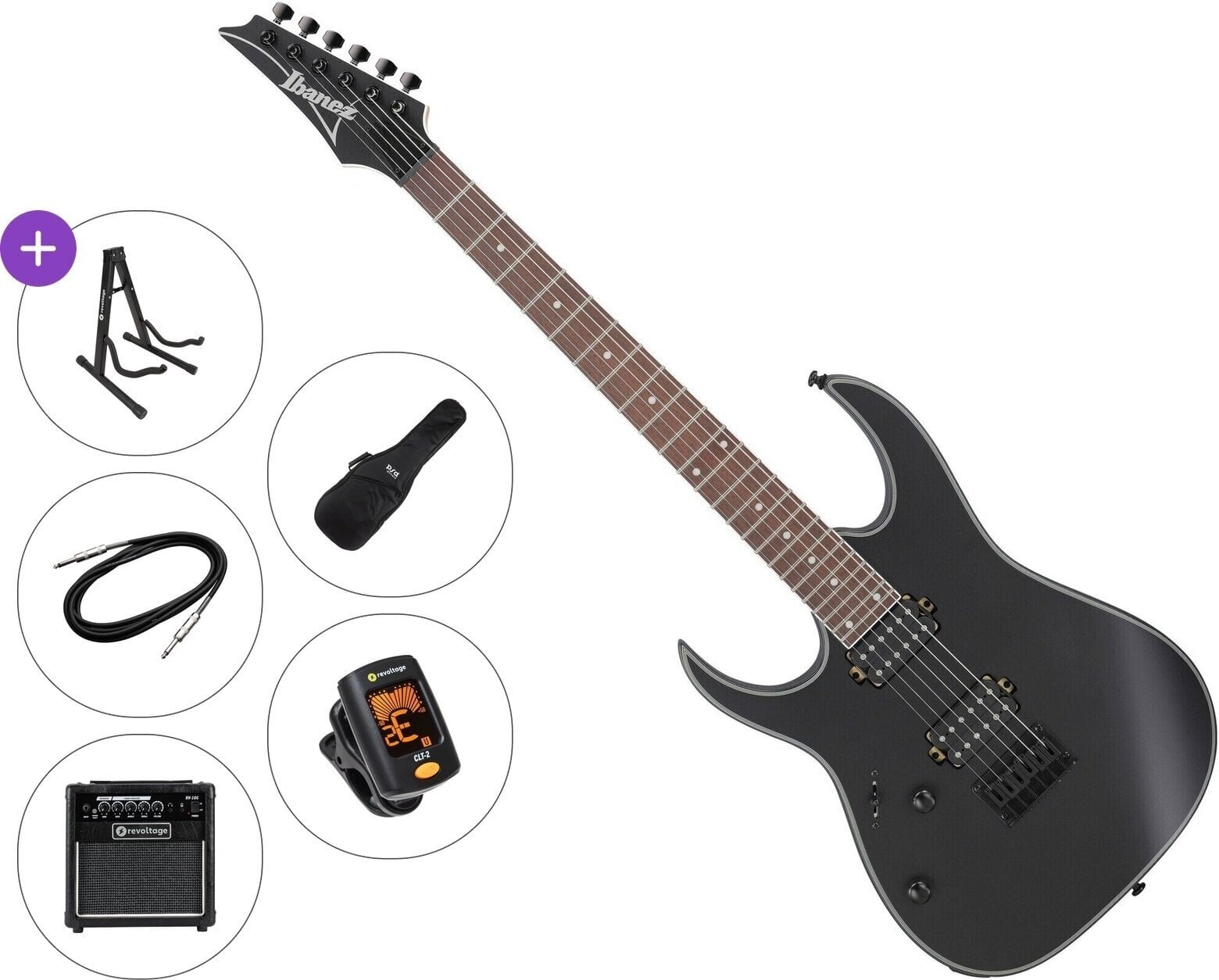 Elektriskā ģitāra Ibanez RG421EXL Premium SET Black Flat Elektriskā ģitāra