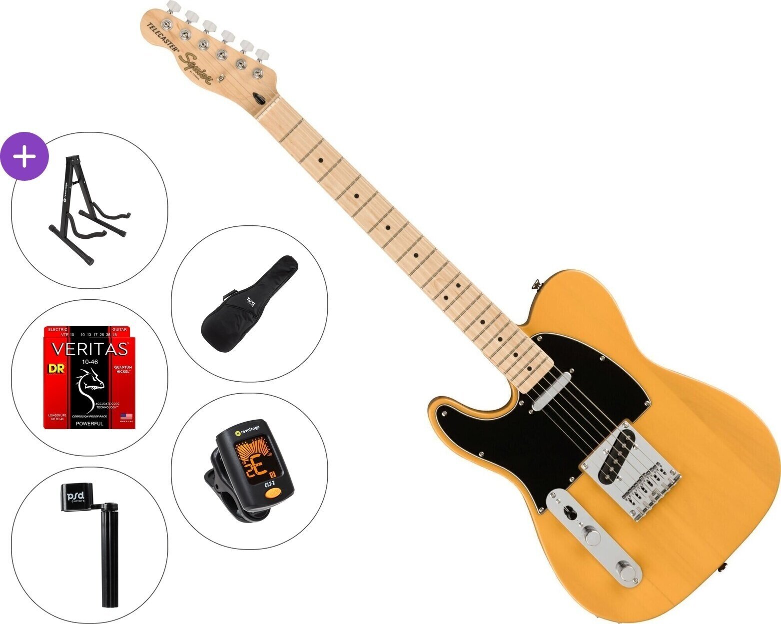 Električna gitara Fender Squier Affinity Series Telecaster LH MN BPG Standard SET Butterscotch Blonde Električna gitara