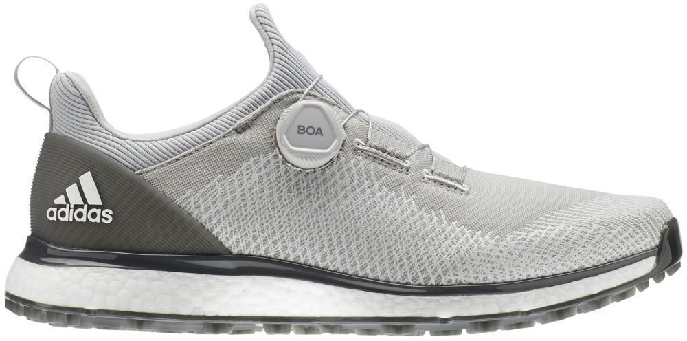 Golfskor för herrar Adidas Forgefiber BOA Mens Golf Shoes Grey Two/Cloud White/Grey Six UK 8