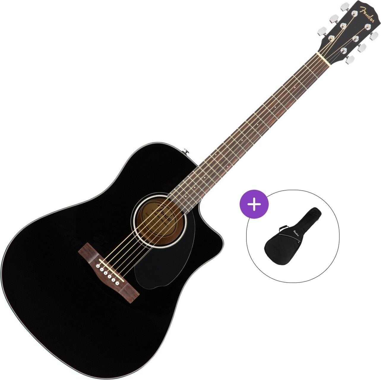 elektroakustisk gitarr Fender CD-60SCE Basic SET Black elektroakustisk gitarr