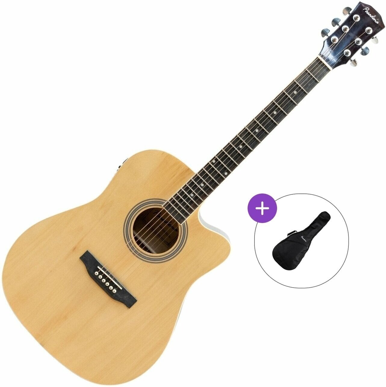 Elektro-akustična Dreadnought Pasadena SG028CE Basic SET Natural Elektro-akustična Dreadnought
