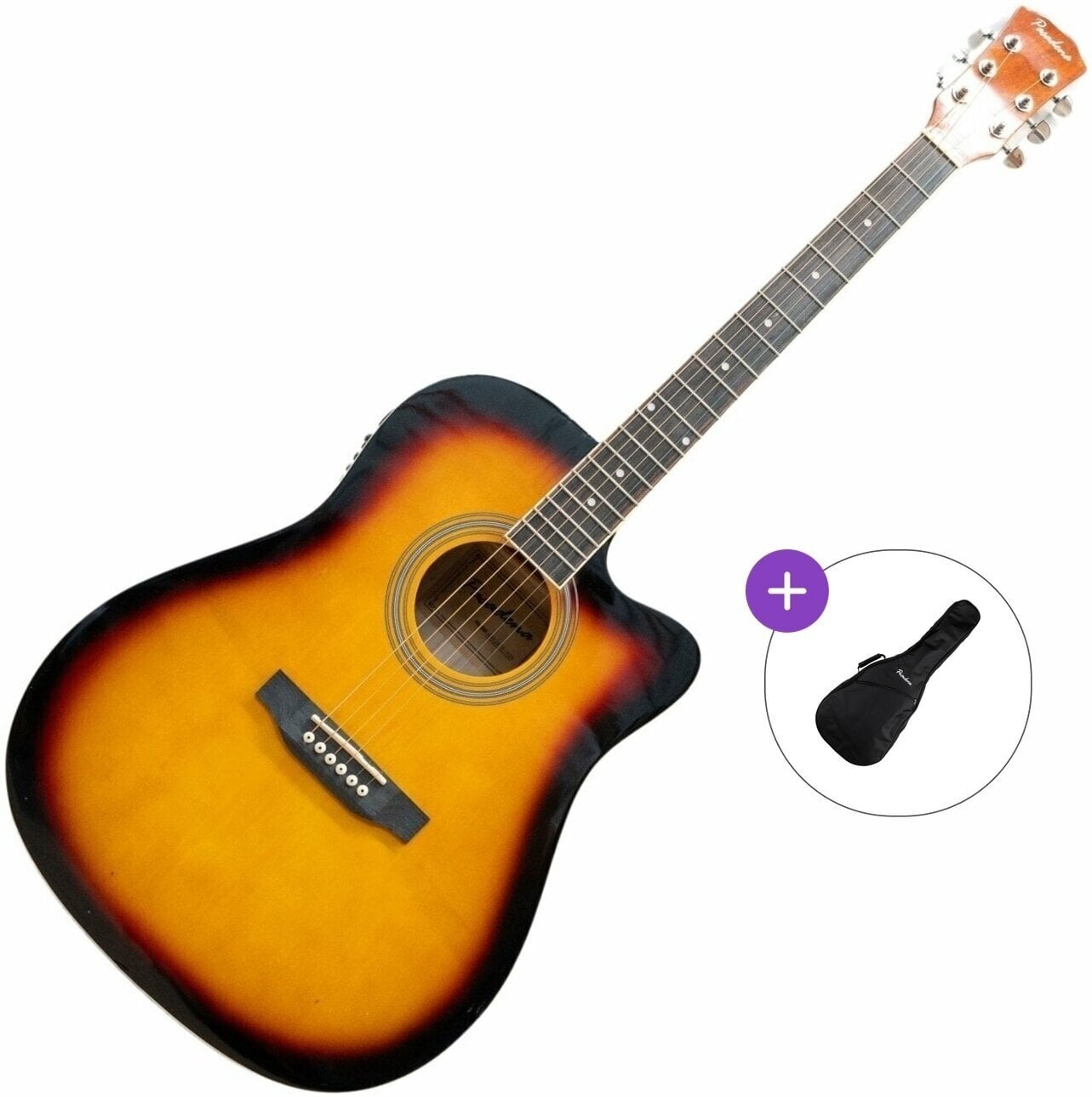 Elektro-akustična Dreadnought Pasadena SG028CE Basic SET Vintage Sunburst Elektro-akustična Dreadnought