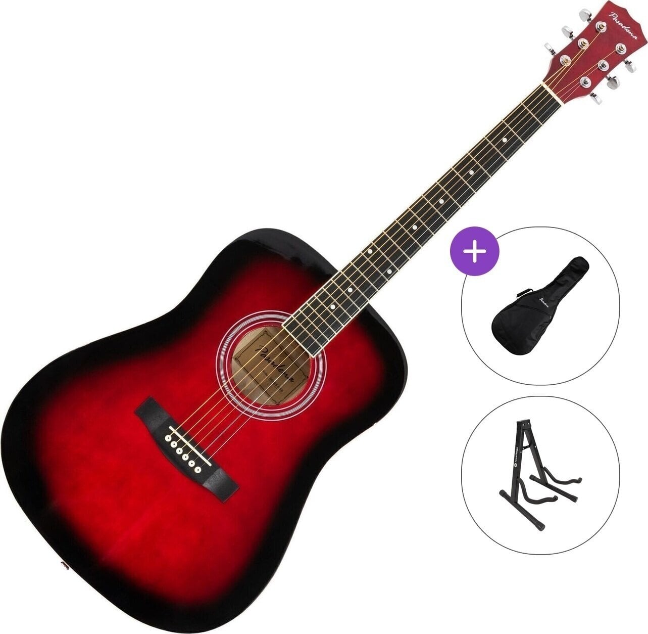 Akustická kytara Pasadena SG028 Standard SET Red Sunburst Akustická kytara