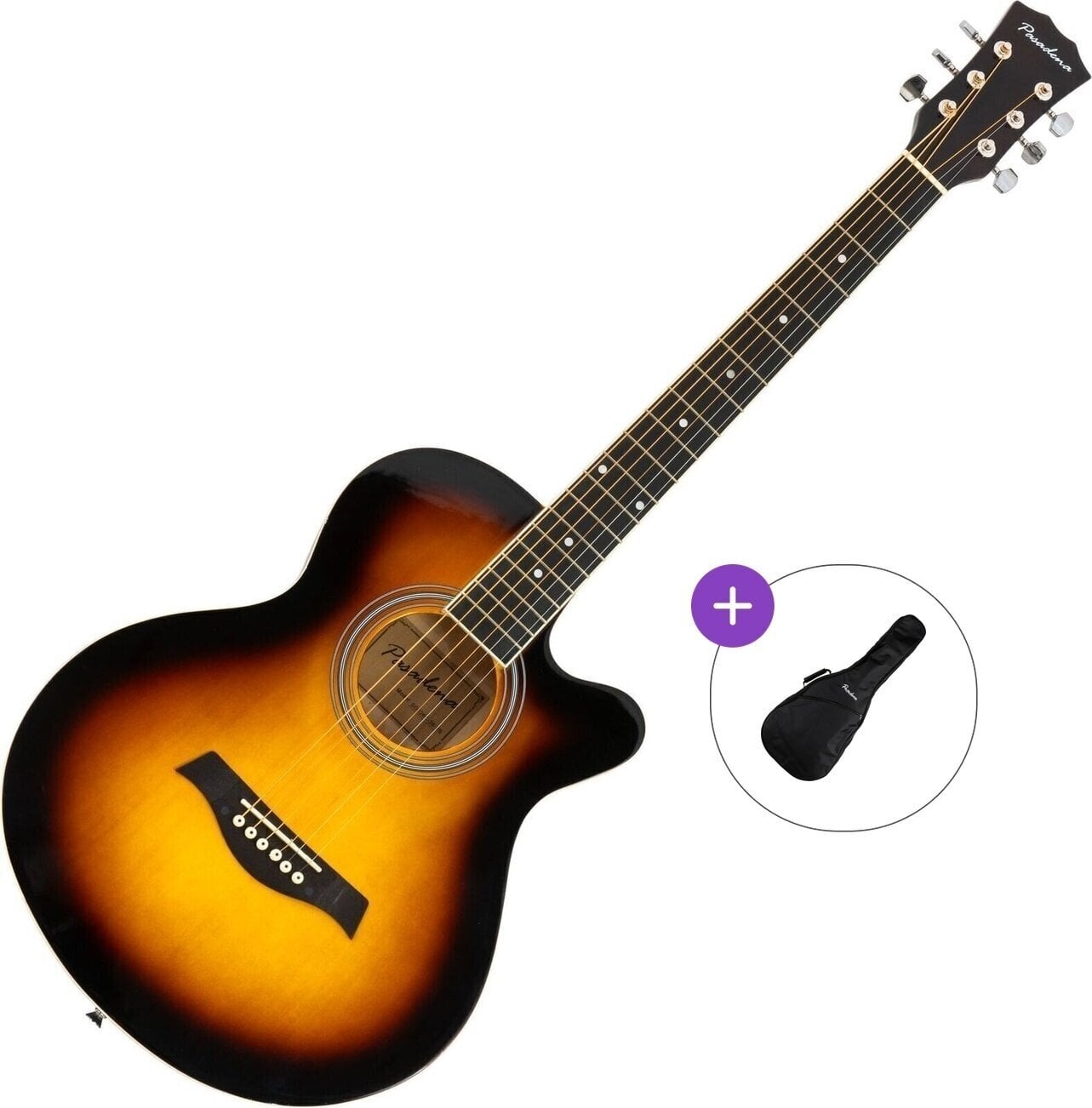 Джъмбо китара Pasadena SG026C-38 Basic SET Vintage Sunburst Джъмбо китара