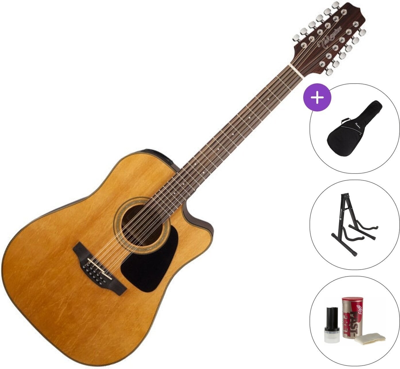 12-keelne elektroakustiline kitarr Takamine GD30CE-12 Standard SET Natural 12-keelne elektroakustiline kitarr