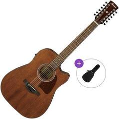 12 žičana elektroakustična gitara Ibanez AW5412CE Basic SET Open Pore Natural 12 žičana elektroakustična gitara