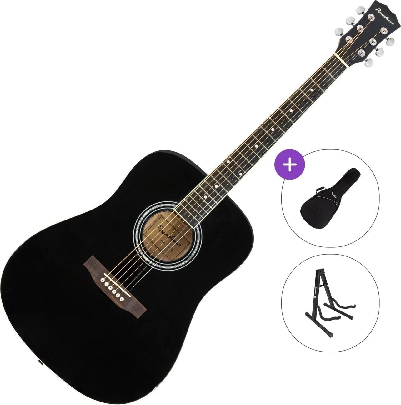 Akustická kytara Pasadena SG028 Standard SET Black Akustická kytara