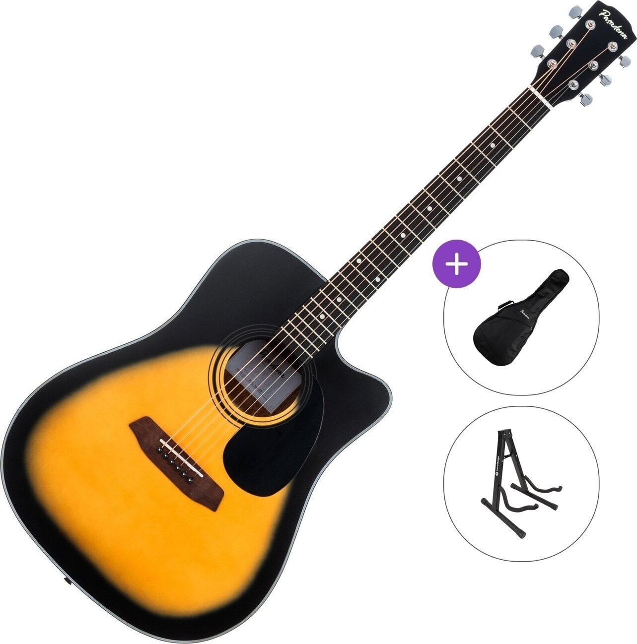 Akustická kytara Pasadena PDC-100 Standard SET Sunburst Akustická kytara