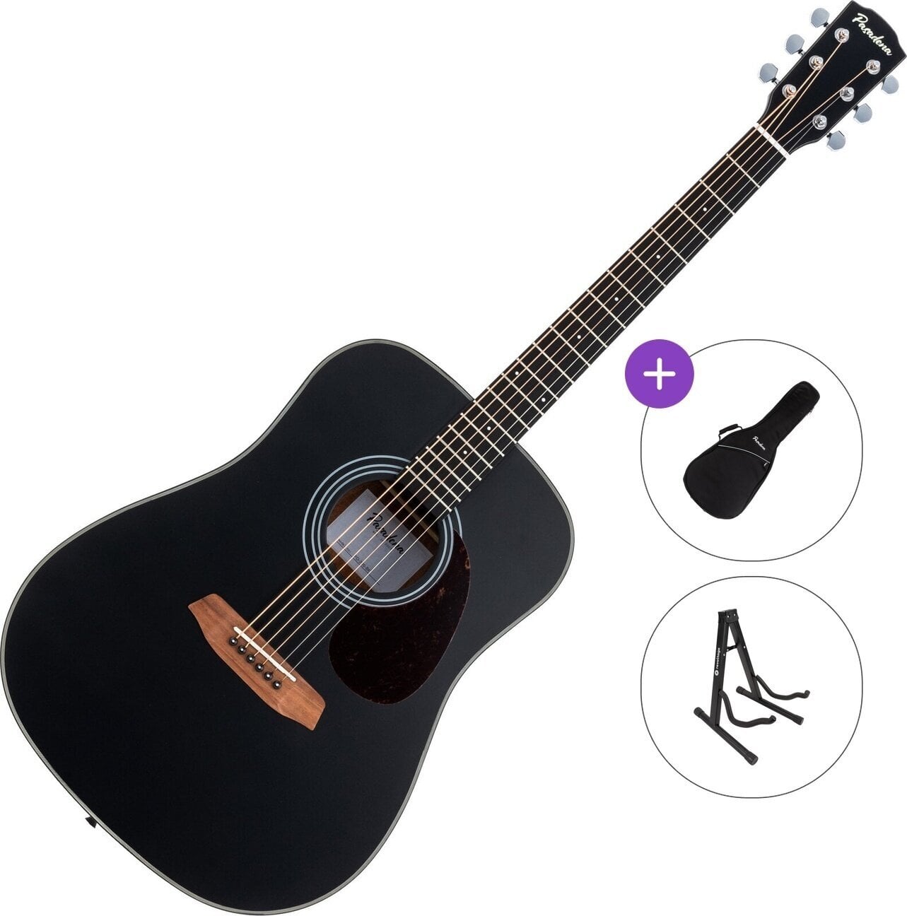 Akustická kytara Pasadena PD-200 Standard SET Black Akustická kytara