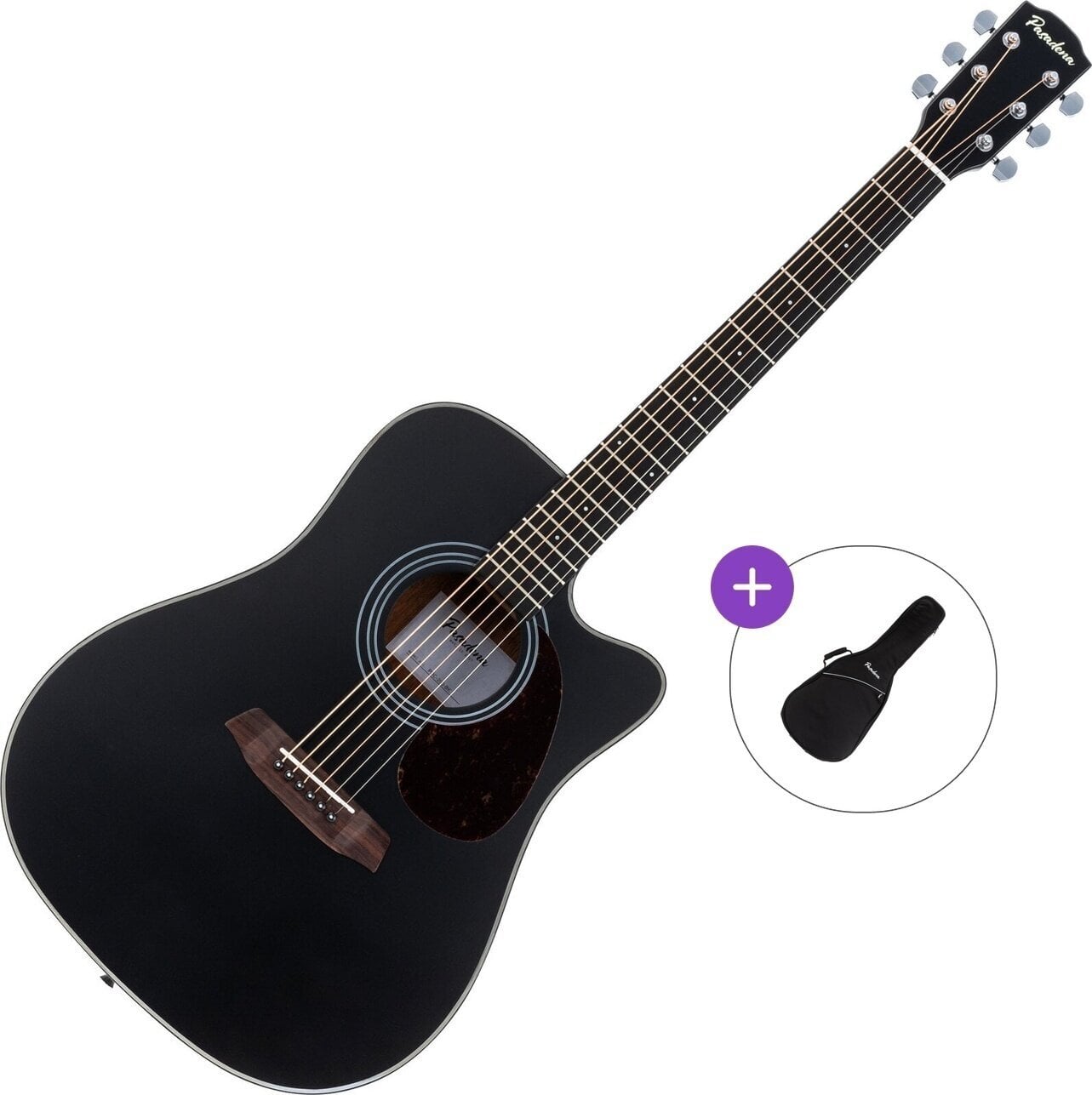 Dreadnought Guitar Pasadena PDC-200 Basic SET Black Dreadnought Guitar