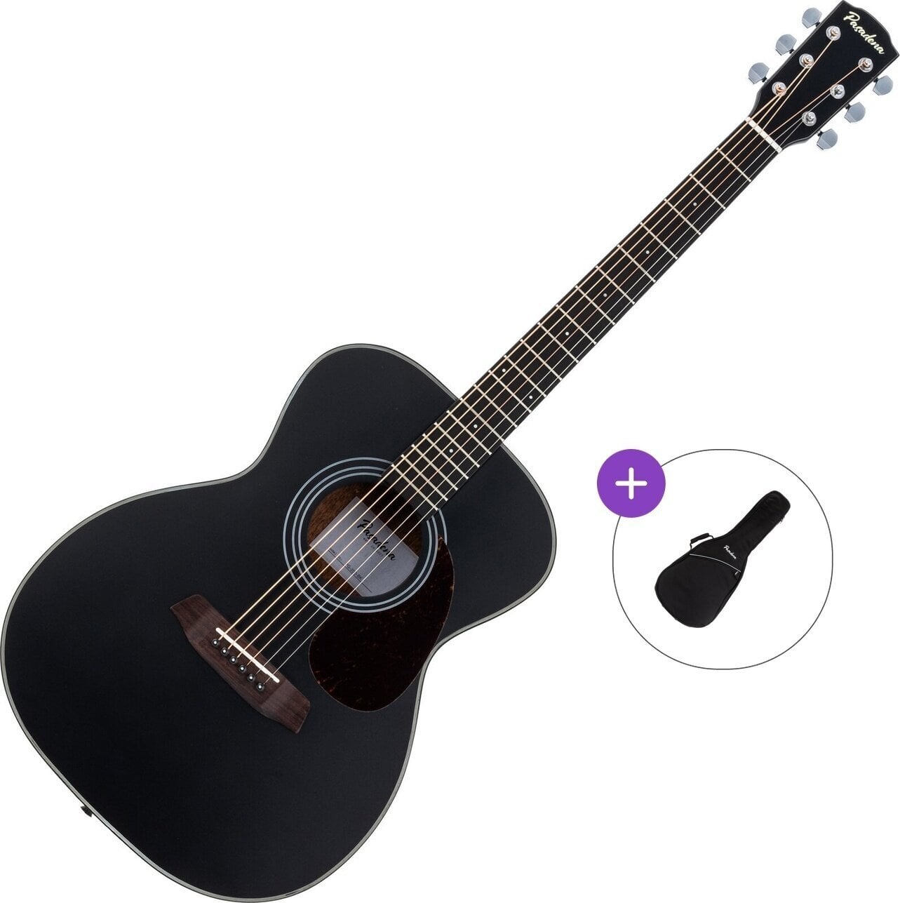 Jumbo Akustikgitarre Pasadena PG-200 Basic SET Black Jumbo Akustikgitarre