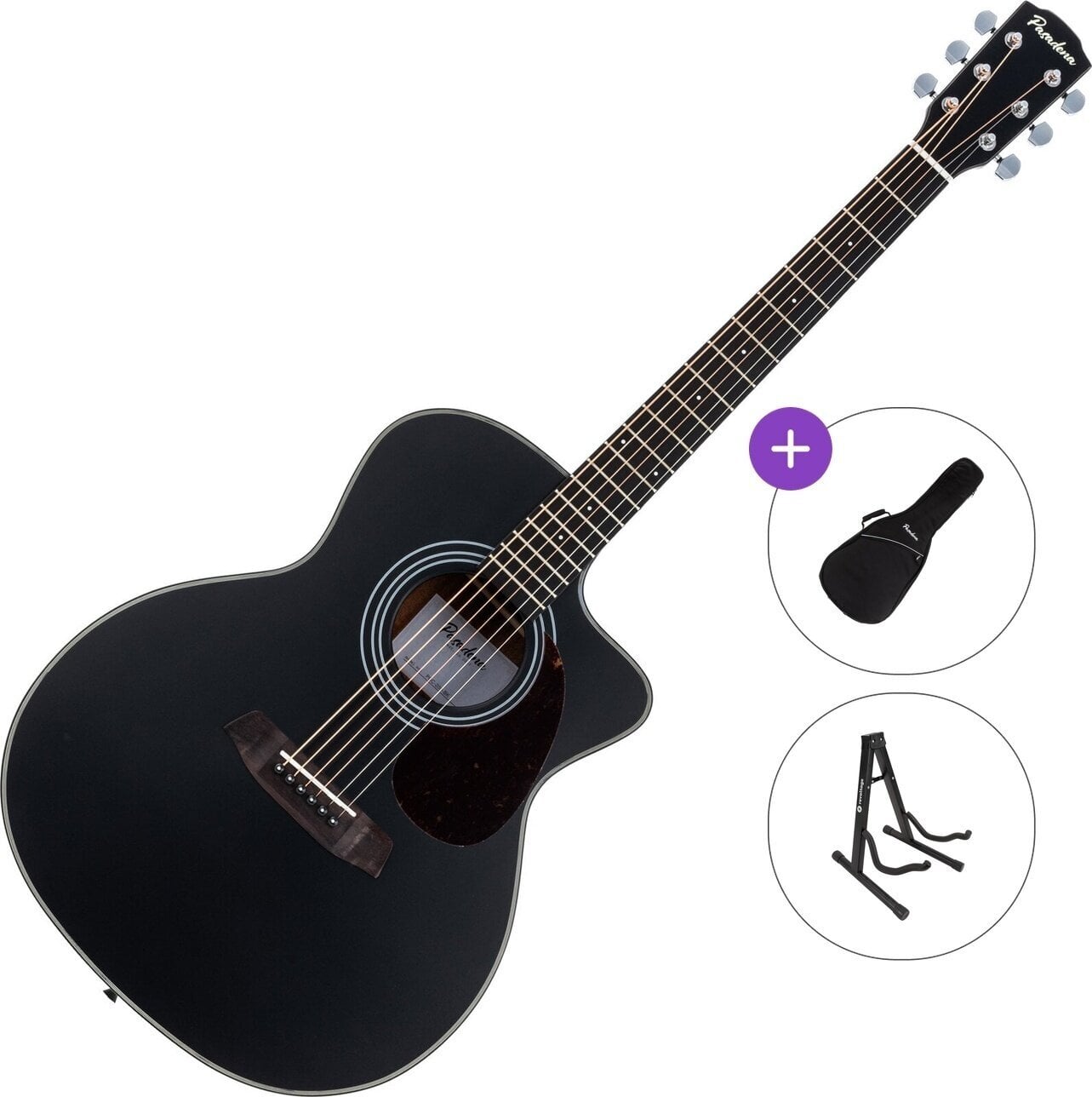Jumbo Guitar Pasadena PGC-200 Standard SET Black Jumbo Guitar