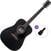 Chitarra Semiacustica Dreadnought Pasadena PD-200E Basic SET Black Chitarra Semiacustica Dreadnought