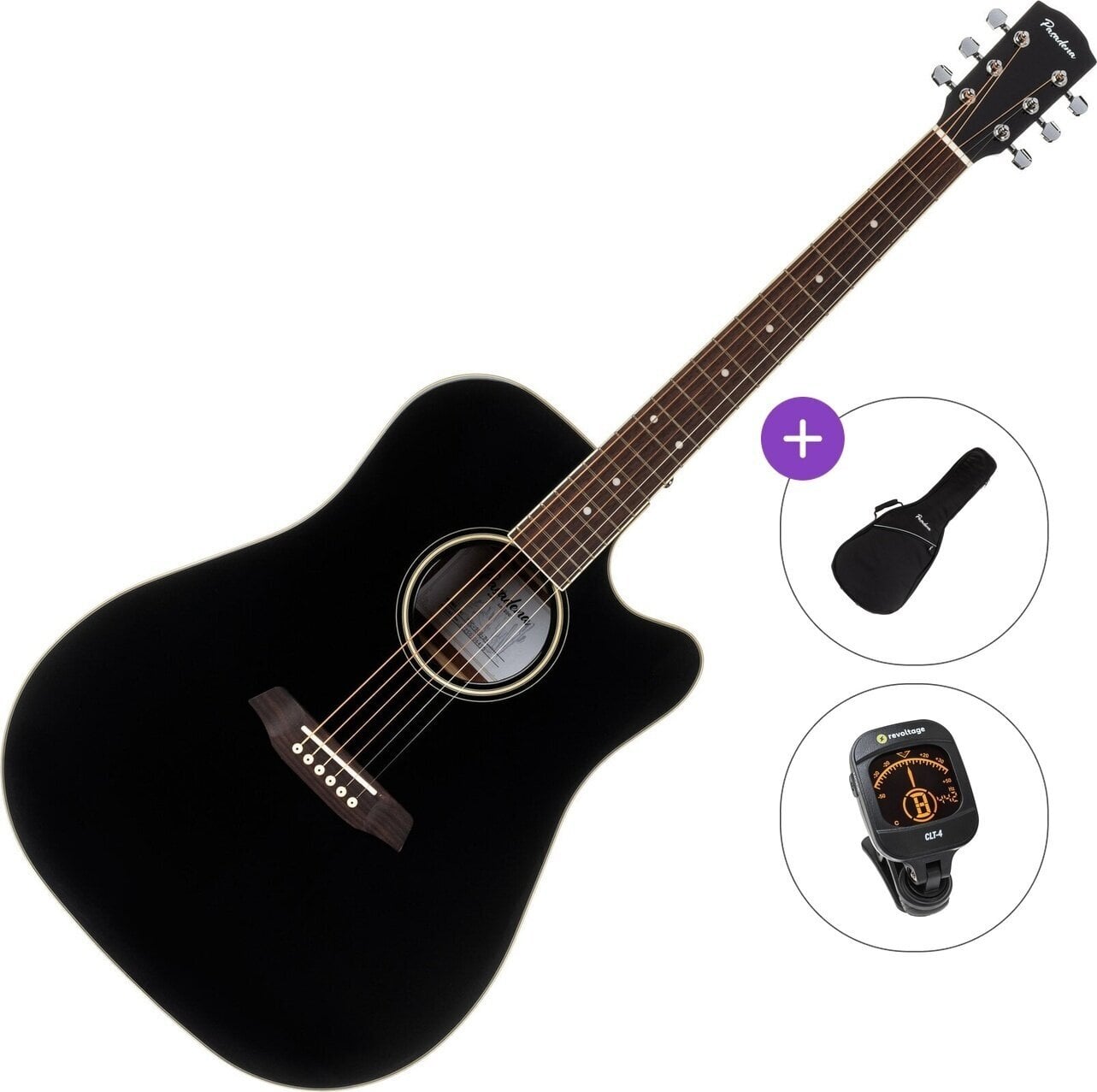 Akustická kytara Pasadena PDC-300 Standard SET Black Akustická kytara