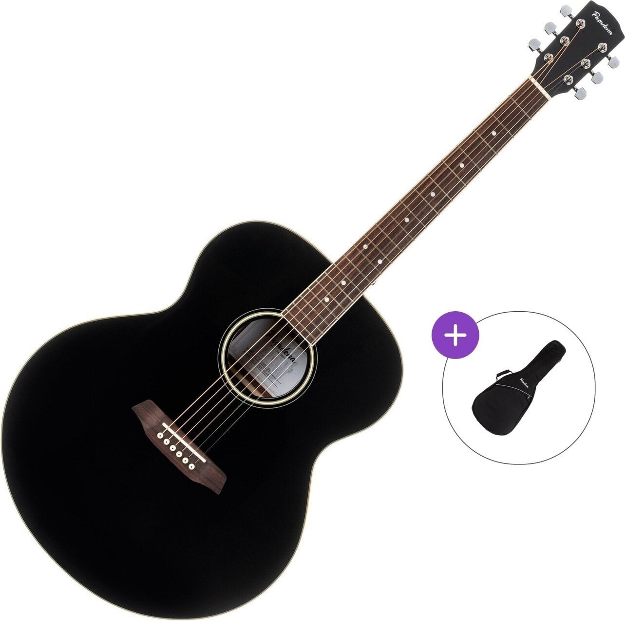 Jumbo ģitāra Pasadena PJ-300 Basic SET Black Jumbo ģitāra