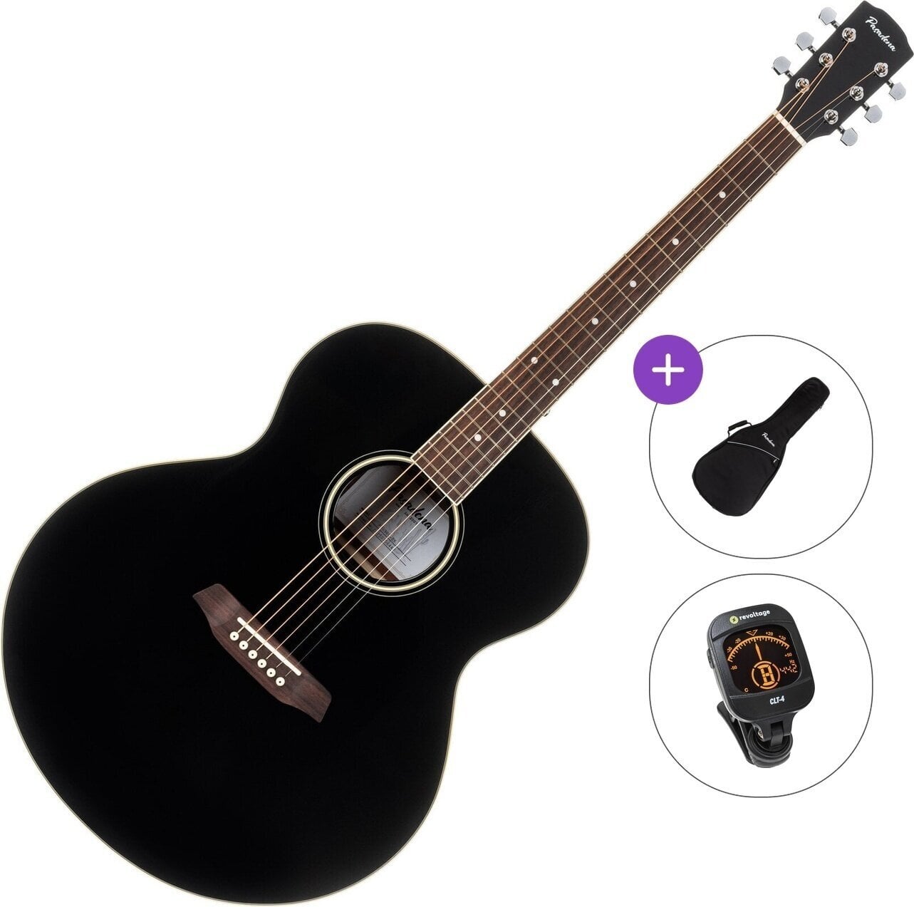 Jumbo ģitāra Pasadena PJ-300 Standard SET Black Jumbo ģitāra