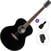 Jumbo ģitāra Pasadena PJ-300 Standard SET Black Jumbo ģitāra
