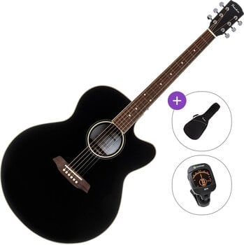 Guitare acoustique Jumbo Pasadena PJC-300 Standard SET Black Guitare acoustique Jumbo - 1