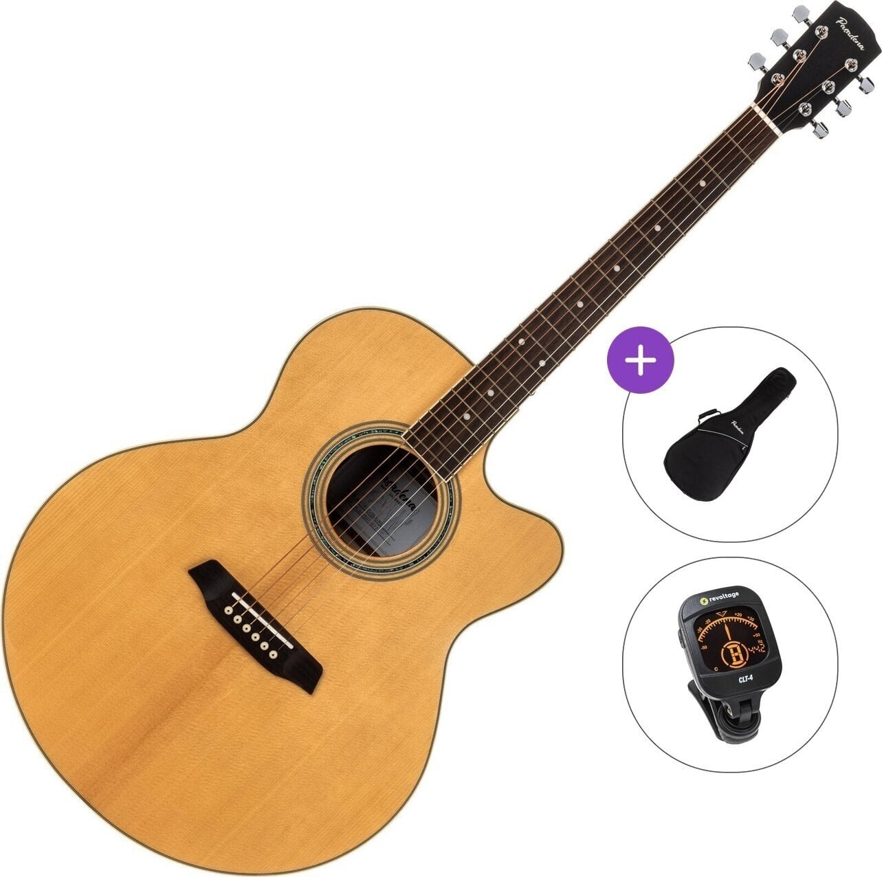 Jumbo ģitāra Pasadena PJC-350 Standard SET Natural Gloss Jumbo ģitāra