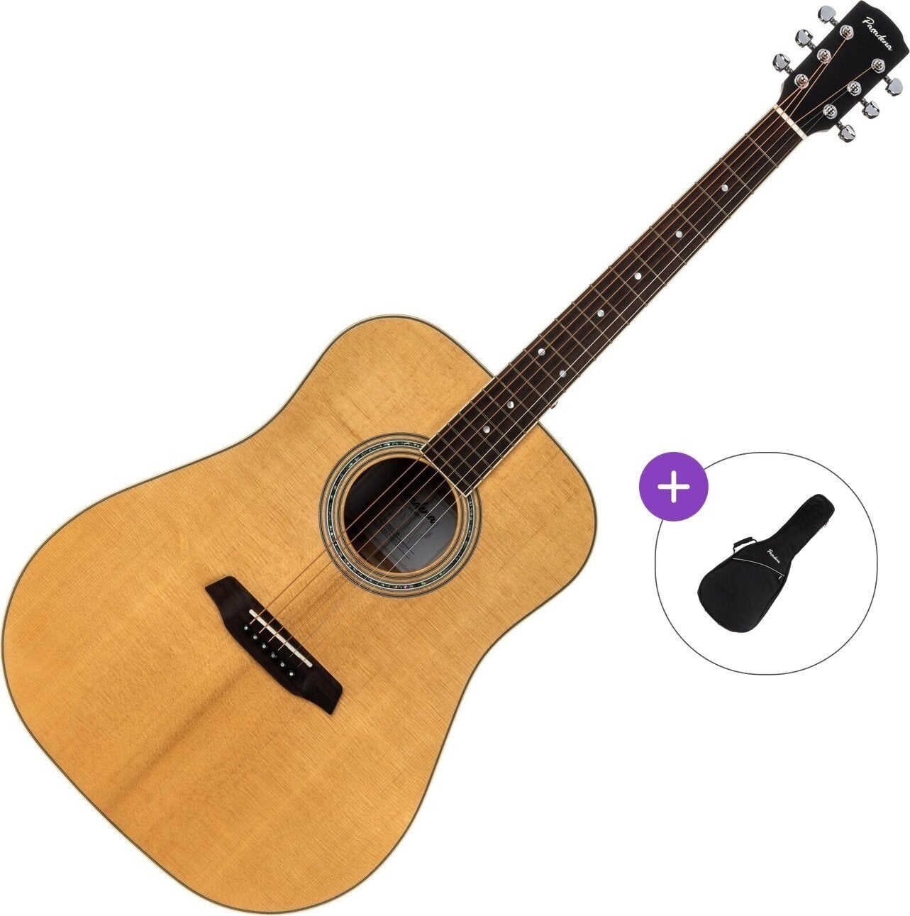 Akustická kytara Pasadena PD-500 All Solid Basic SET Natural Gloss Akustická kytara