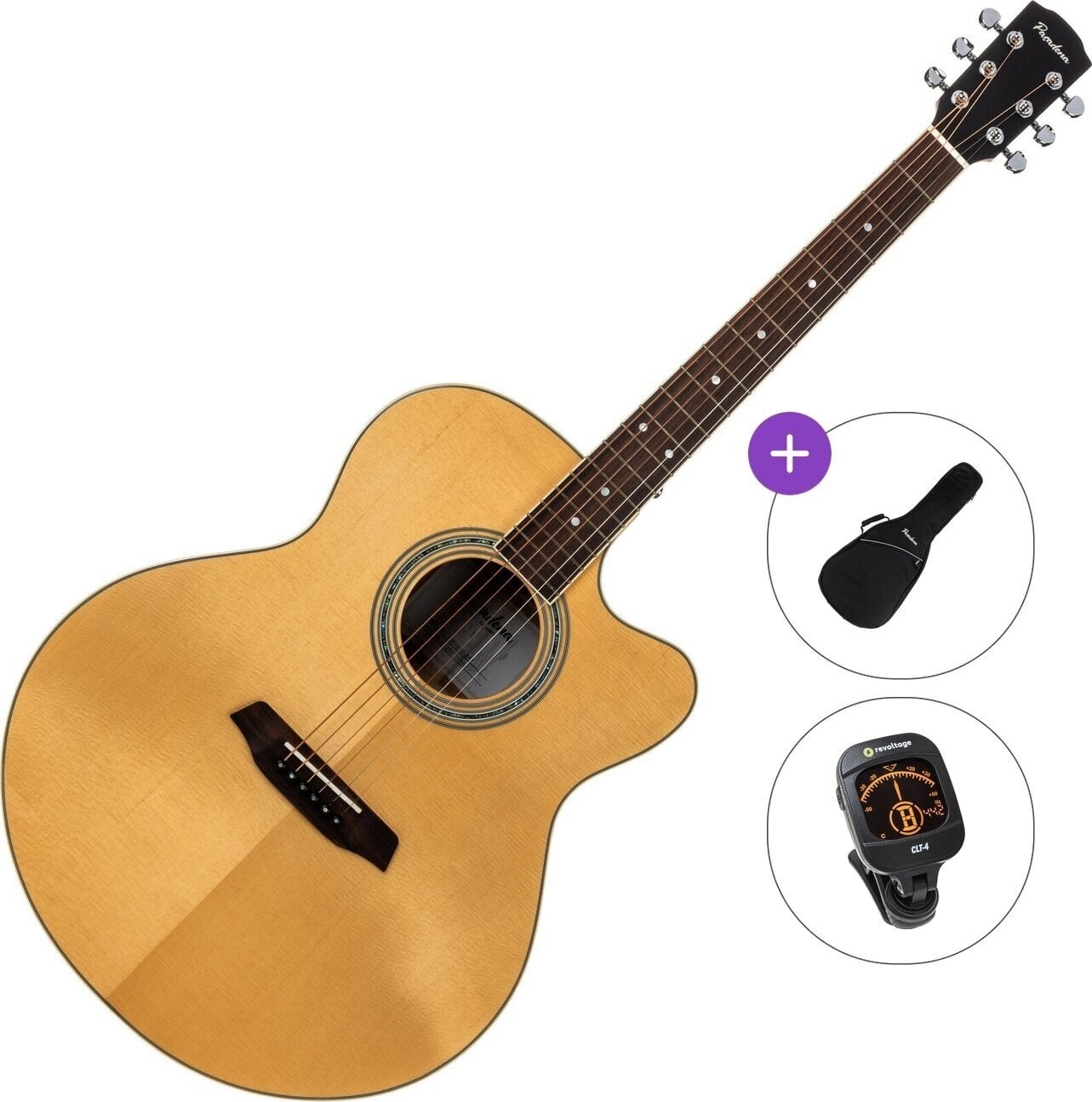 Jumbo ģitāra Pasadena PJC-500 All Solid Standard SET Natural Gloss Jumbo ģitāra