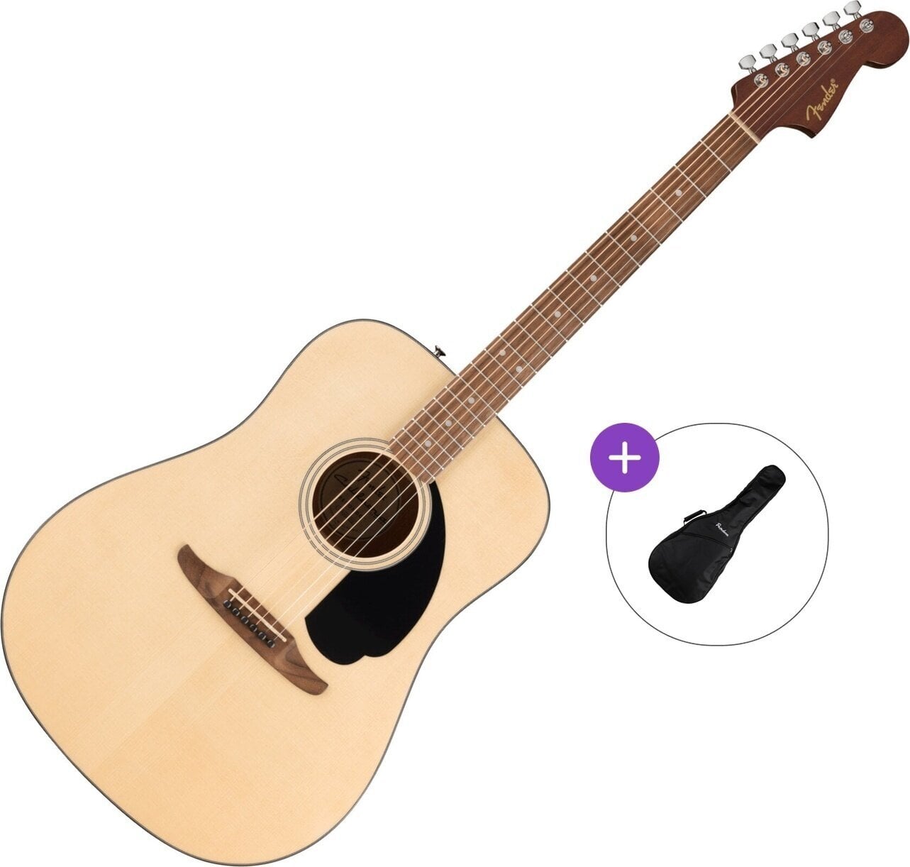 Akustická kytara Fender California Standard Redondo Basic SET Natural Akustická kytara