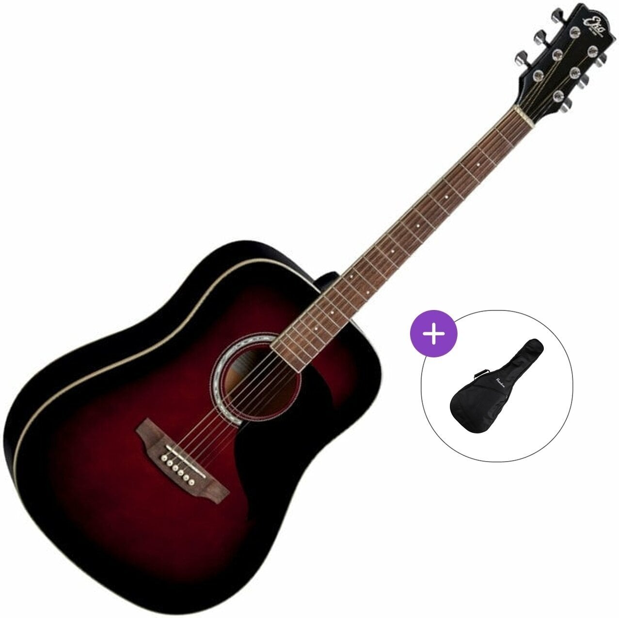 Dreadnought Guitar Eko guitars Ranger 6 Basic SET Red Sunburst Dreadnought Guitar