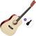 Akustická kytara SX SD204 Basic SET Transparent Red Akustická kytara