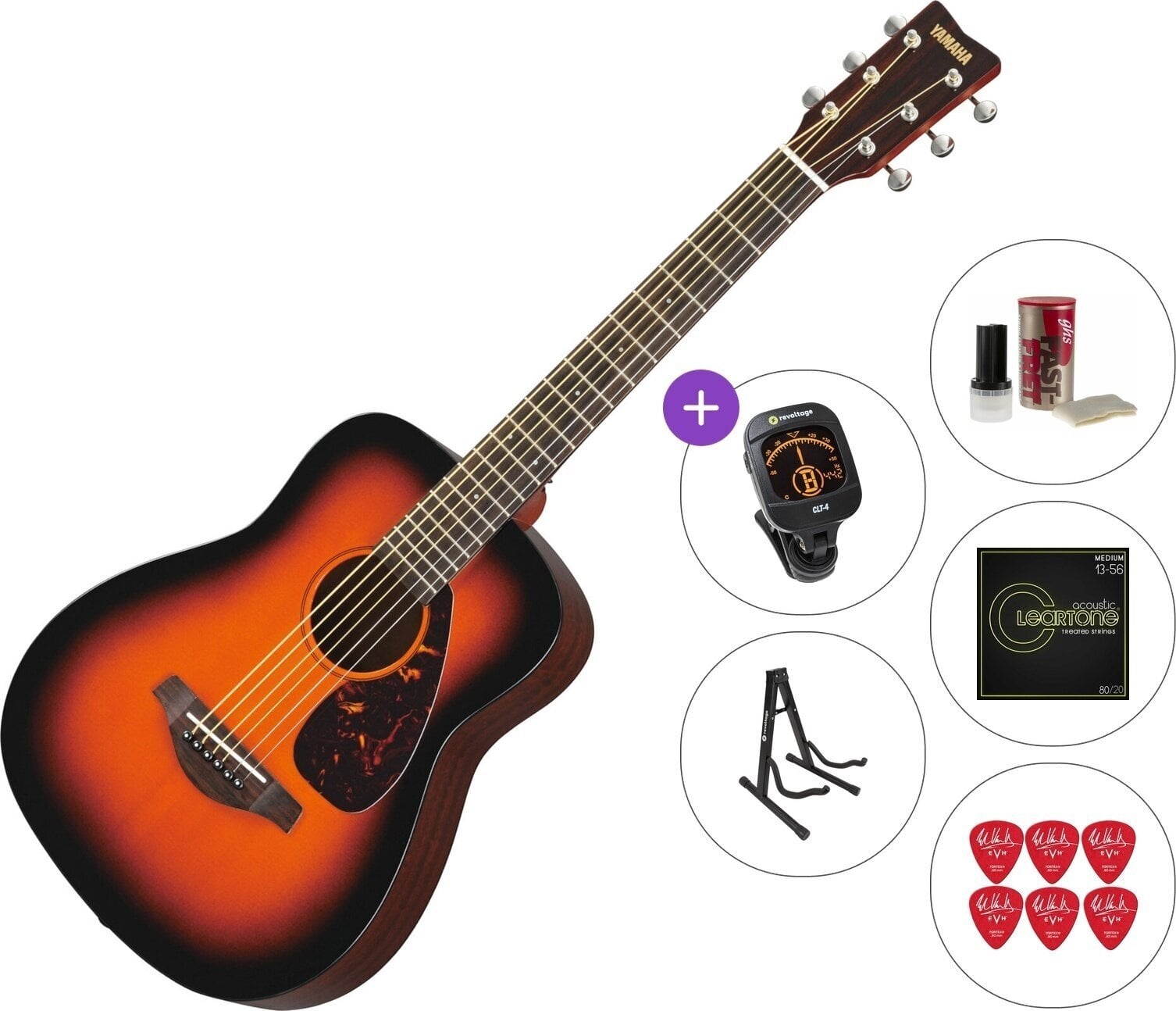 Akustická kytara Yamaha JR2S Premium SET Tobacco Brown Sunburst Akustická kytara
