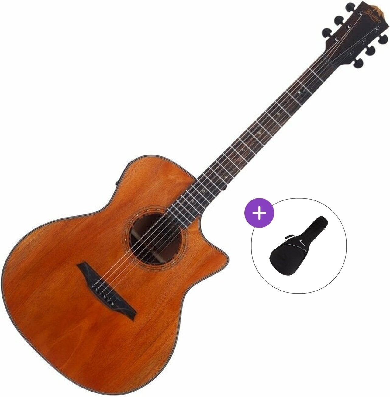Chitară electro-acustică Jumbo Bromo BAT2MCE Basic SET Natural Chitară electro-acustică Jumbo