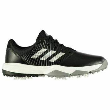 Calçado de golfe júnior Adidas CP Traxion Junior Golf Shoes Core Black/Silver Metal/White UK 3 - 1