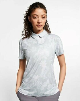 Polo Shirt Nike Dri-Fit All Over Floral Print Womens Polo Shirt Pure Platinum/White S - 1