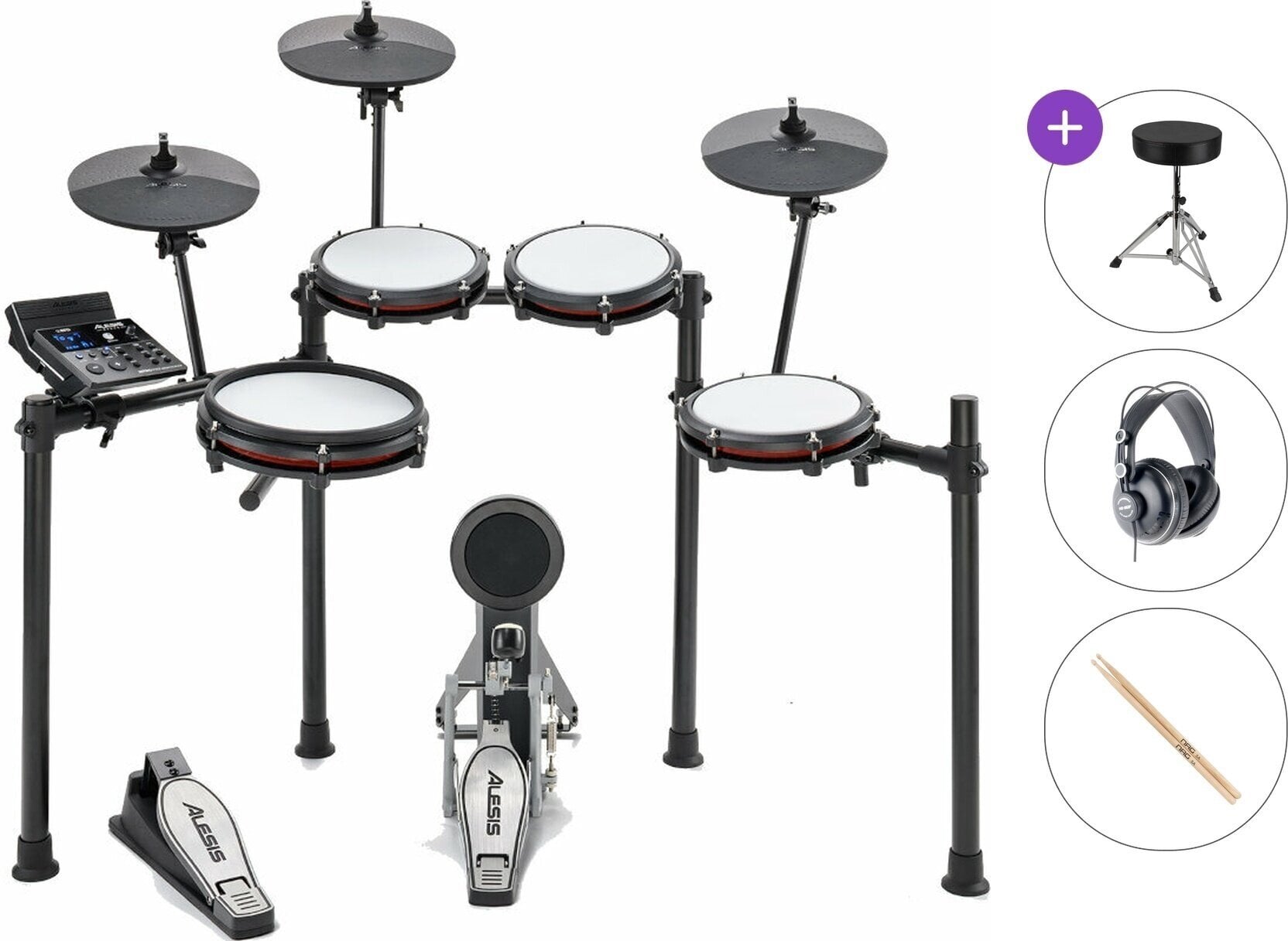 Elektroninis būgnų komplektas Alesis Nitro Max Kit Standard SET Black Elektroninis būgnų komplektas