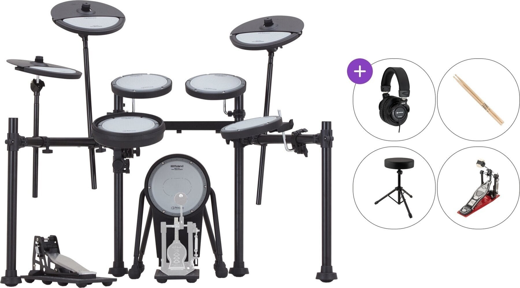 E-Drum Set Roland VQD106PADS Standard SET Black E-Drum Set