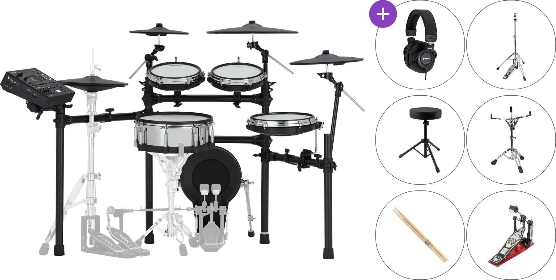 Elektroniskais bungu komplekts Roland TD516 Standard SET Black Elektroniskais bungu komplekts