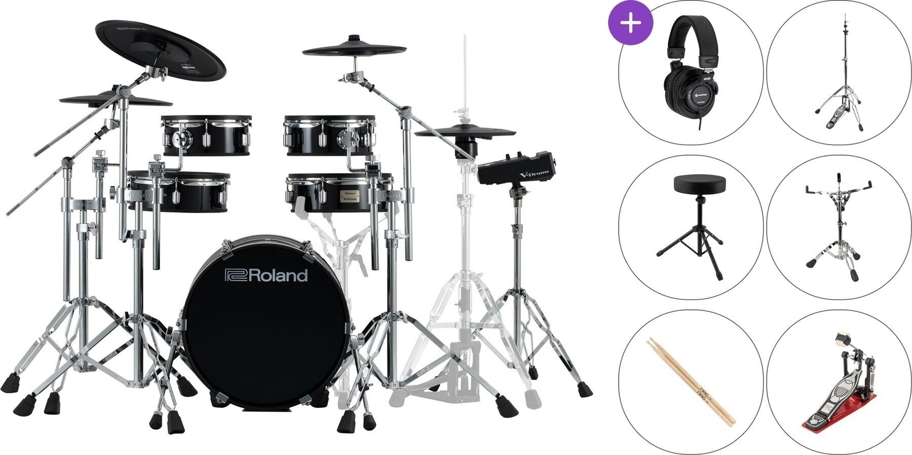 Elektroniskais bungu komplekts Roland VAD316 Standard SET Black Elektroniskais bungu komplekts