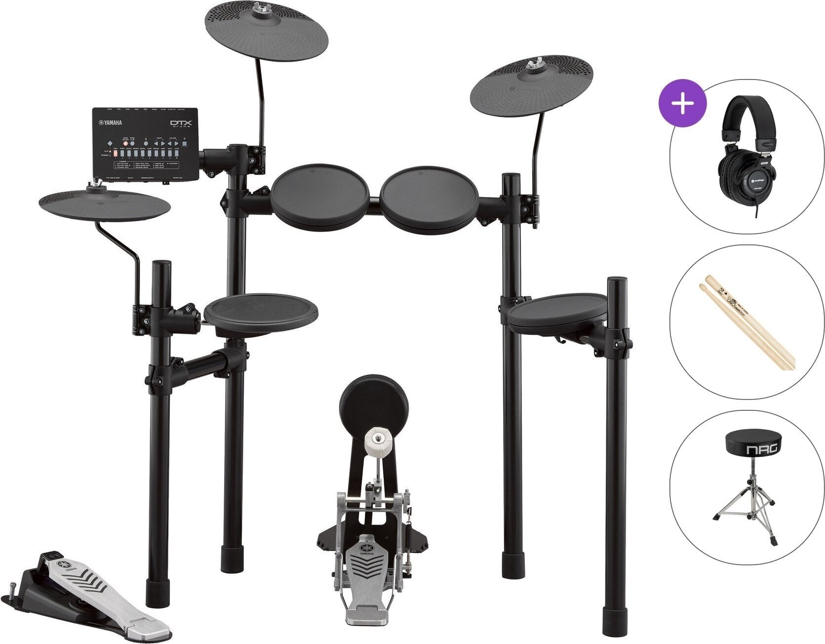 Elektronická bicia sada Yamaha DTX452K Standard SET Black Elektronická bicia sada
