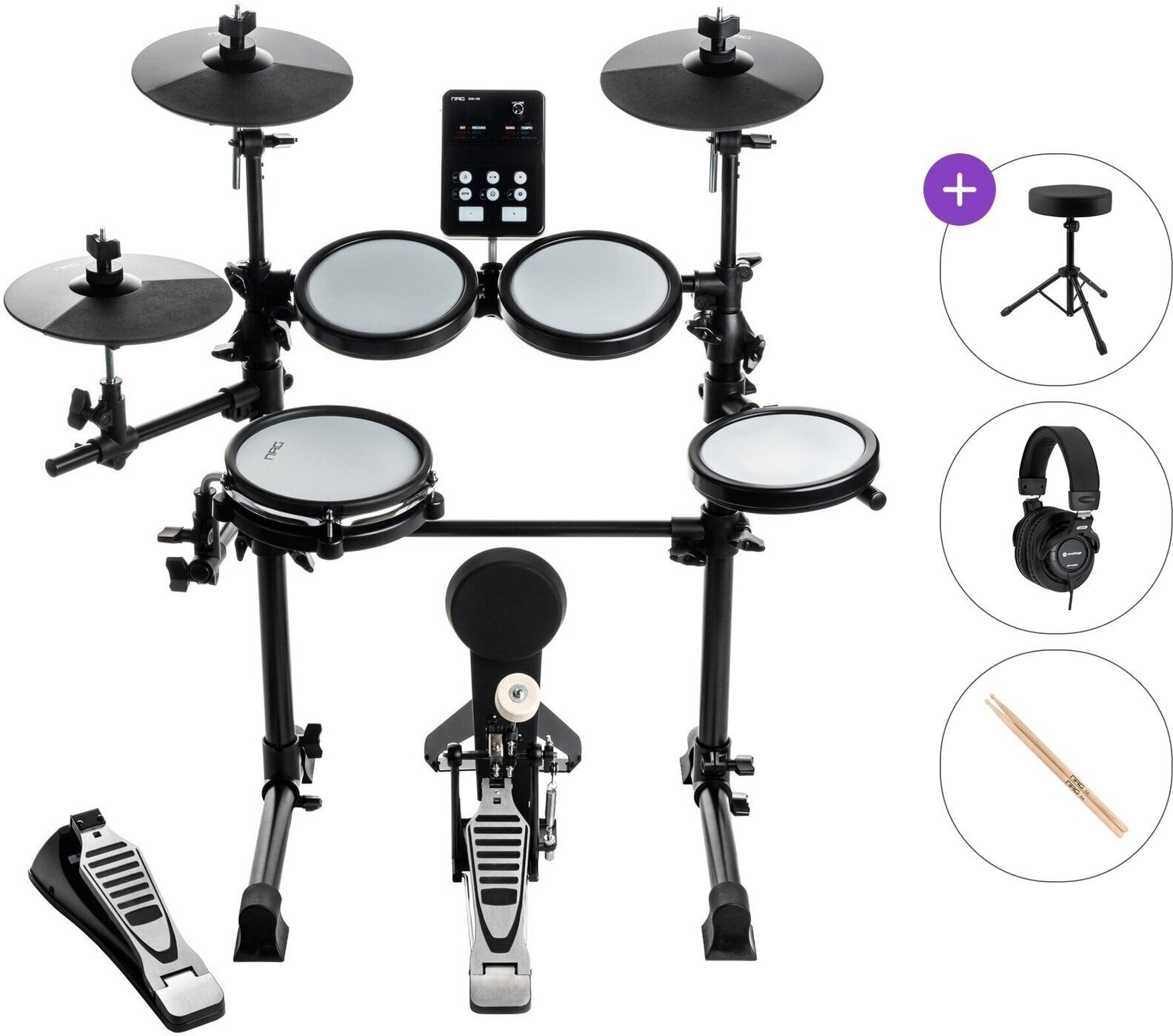 Elektroninis būgnų komplektas NRG EDK-100 Student Kit Standard SET Black Elektroninis būgnų komplektas