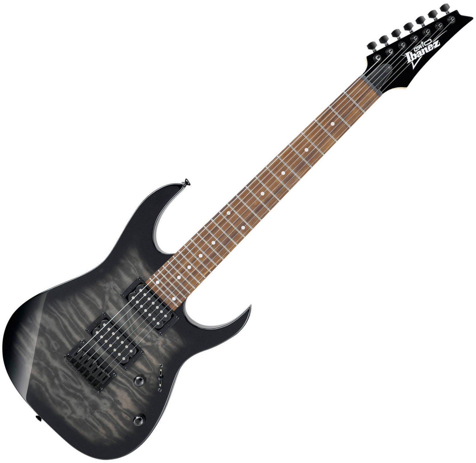 7-string Electric Guitar Ibanez GRG7221QA-TKS Transparent Black Sunburst