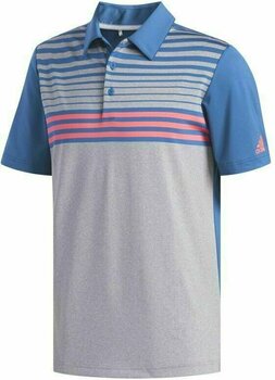 Camisa pólo Adidas Ultimate365 3-Stripes Heathered Mens Polo Grey/Marine/Red S - 1