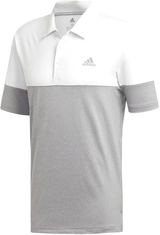 Camiseta polo Adidas Ultimate365 Heather Blocked Mens Polo Grey/White S