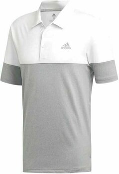 Camiseta polo Adidas Ultimate365 Heather Blocked Mens Polo Grey/White S - 1