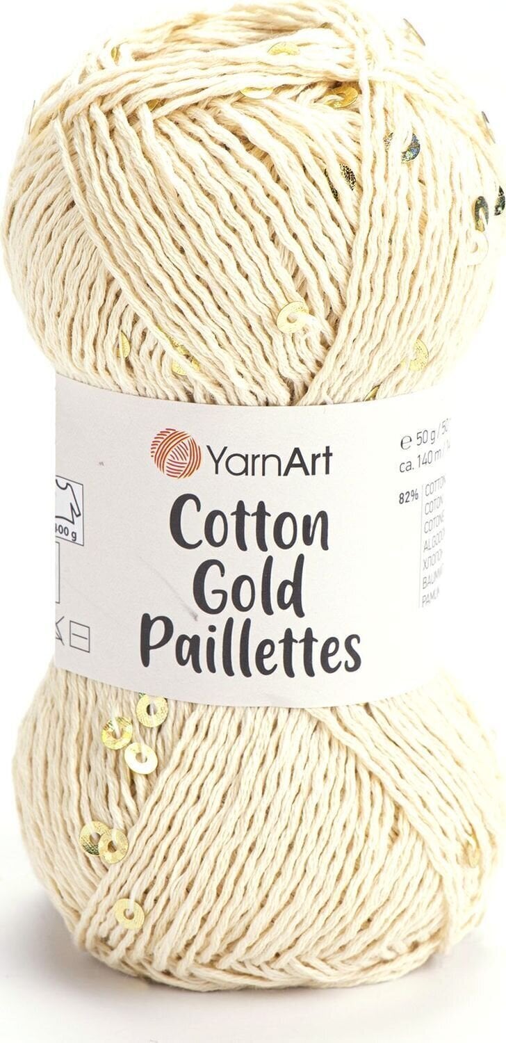 Knitting Yarn Yarn Art Cotton Gold Paillettes 7103 Knitting Yarn