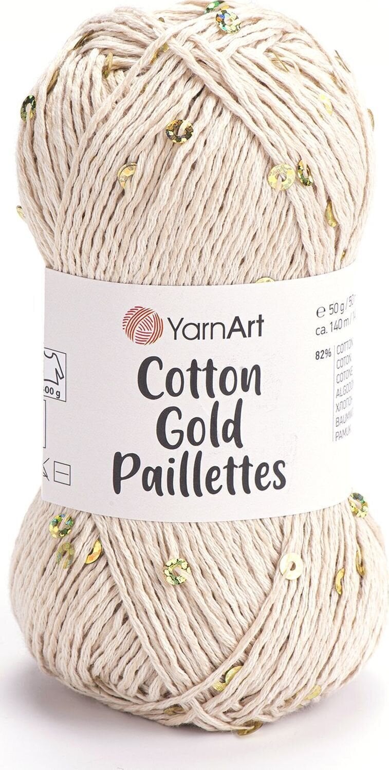 Knitting Yarn Yarn Art Cotton Gold Paillettes 7104 Knitting Yarn