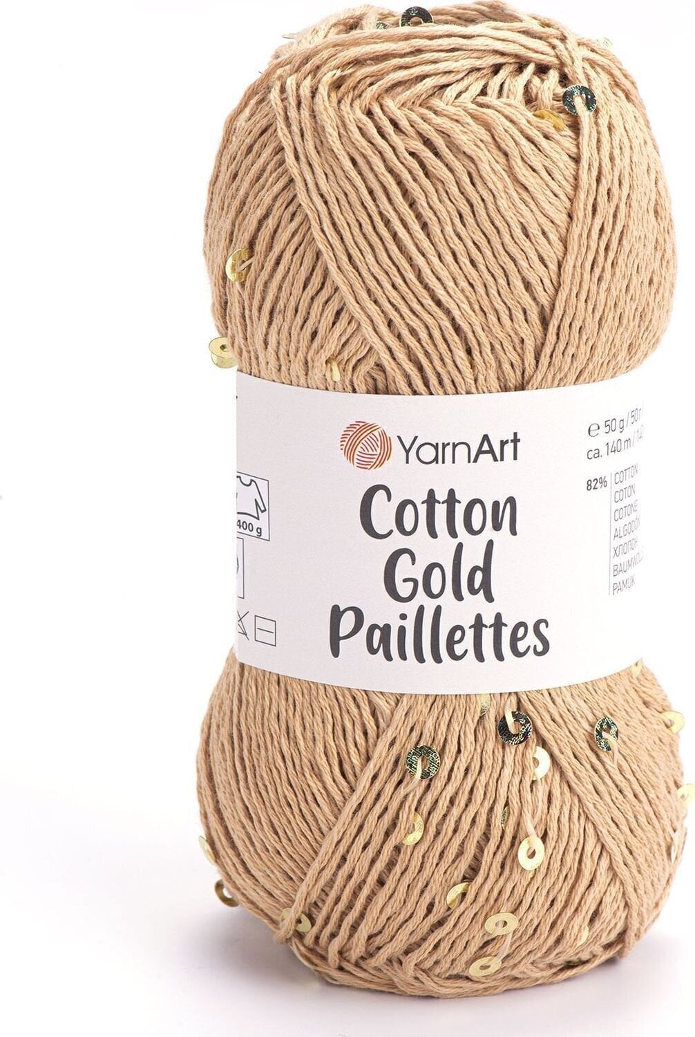 Filati per maglieria Yarn Art Cotton Gold Paillettes 7105 Filati per maglieria