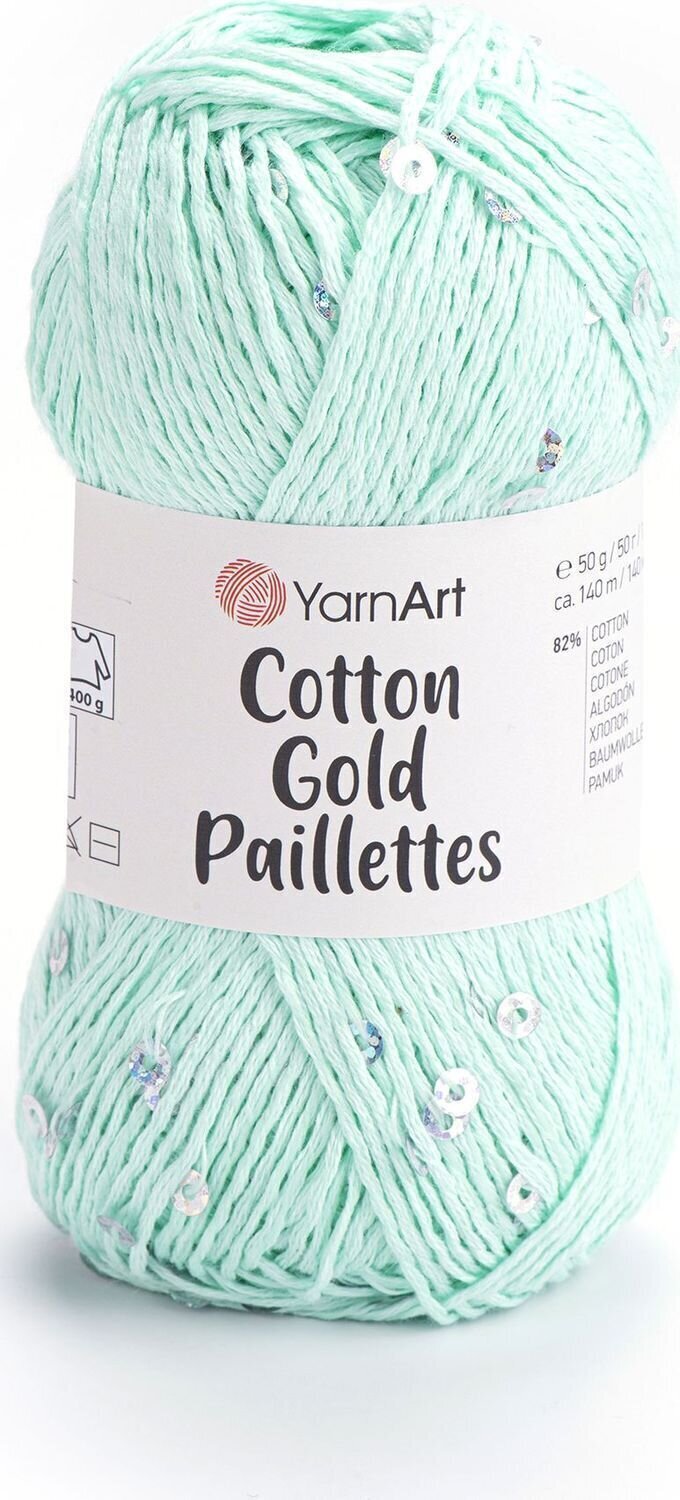 Knitting Yarn Yarn Art Cotton Gold Paillettes 7112 Knitting Yarn