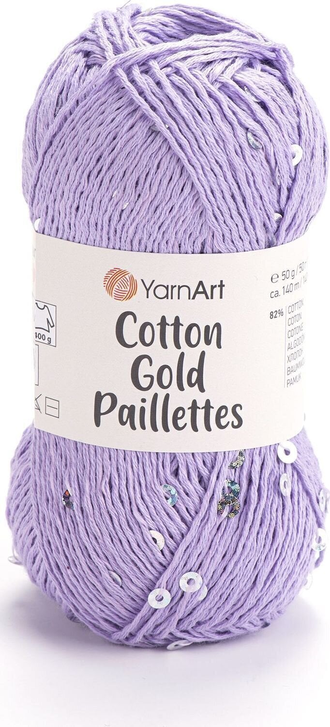Filati per maglieria Yarn Art Cotton Gold Paillettes 7116 Filati per maglieria