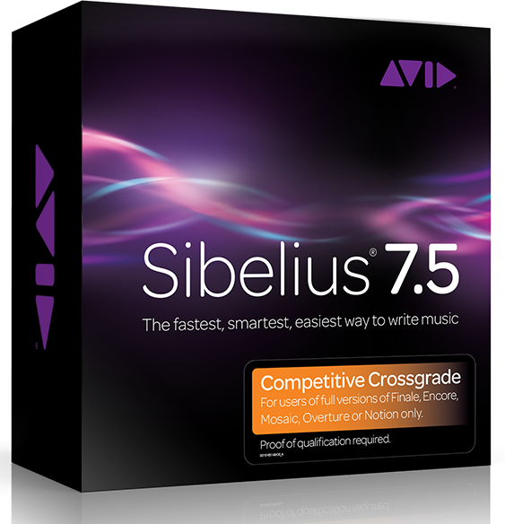 Software de notación musical AVID Sibelius 7.5 Crossgrade