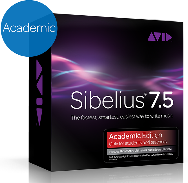 Programvara för poängsättning AVID Sibelius 7.5 Academic + PhotoScore and AudioScore Bundle